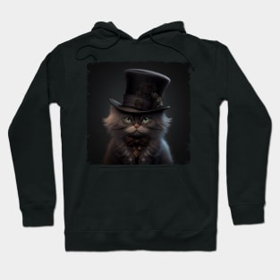 Cat with a top hat gift ideas Hoodie